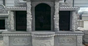 张掖 芝麻灰高档墓碑，土墓，可定制
