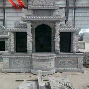 张掖 芝麻灰高档墓碑，土墓，可定制