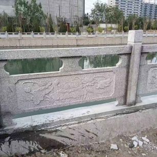 张掖 芙蓉白大花桥梁、河道，石材栏杆、围栏、护栏