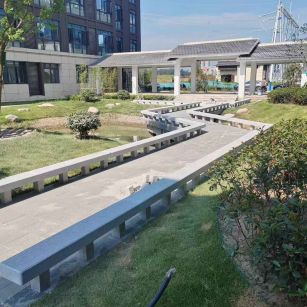 张掖 芝麻灰小区坐凳&栏杆安装效果