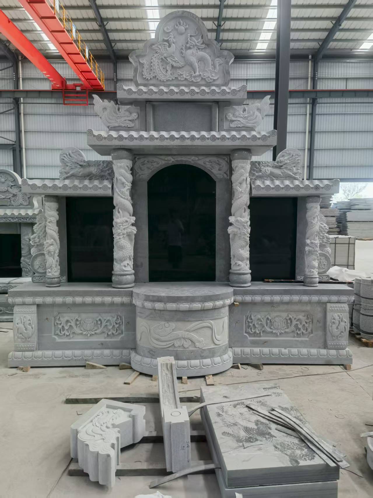 张掖 芝麻灰高档墓碑，土墓，可定制