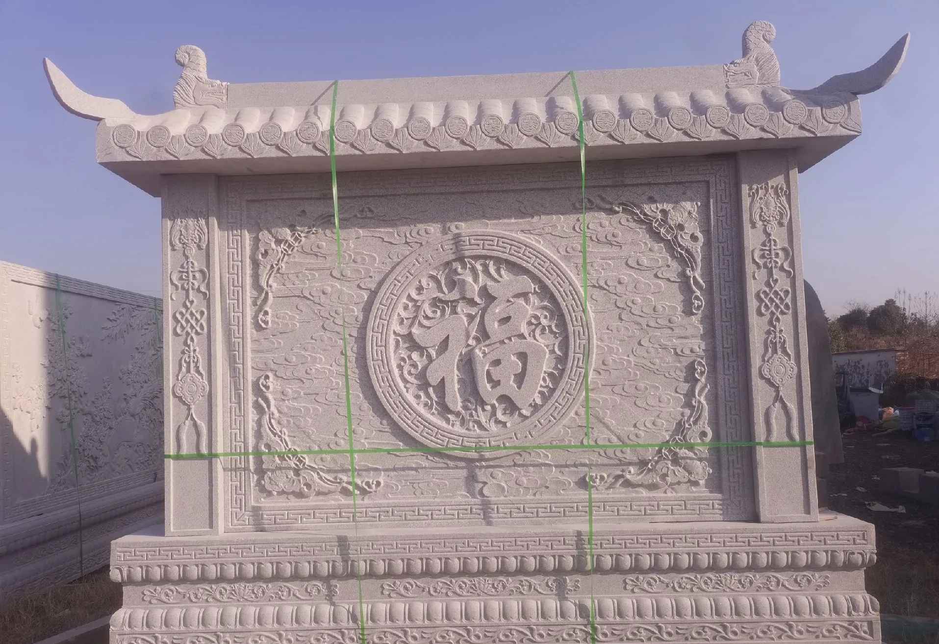 张掖 芝麻白花岗岩屏风，照壁，影壁